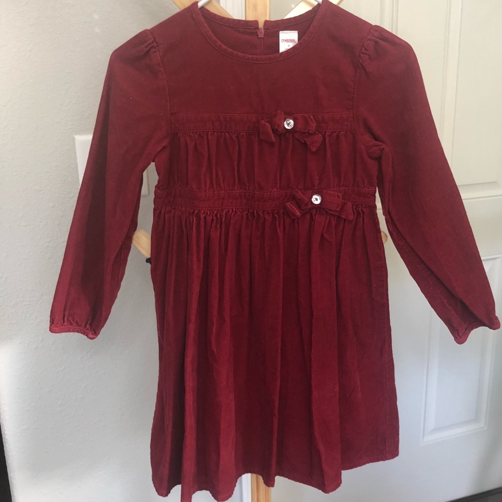 Burgundy corduroy holiday dress. Gymboree size 9.